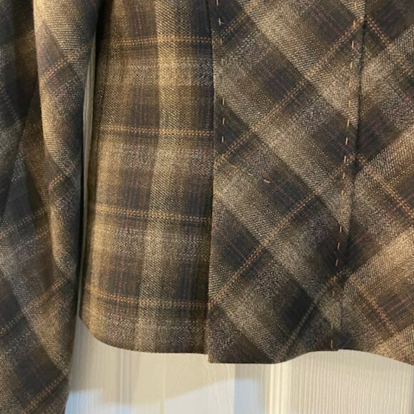BCBG MAXAZRIA Brown Plaid Jacket, Size XS - Picture 7 of 7